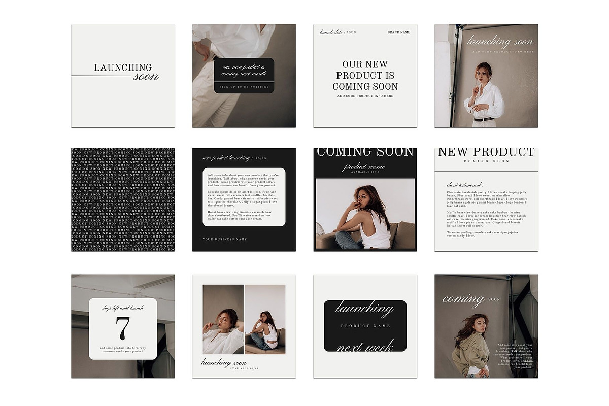 Launch Graphics Instagram Templates, a Marketing Template by Blush Created (Photo 1 of 15)
