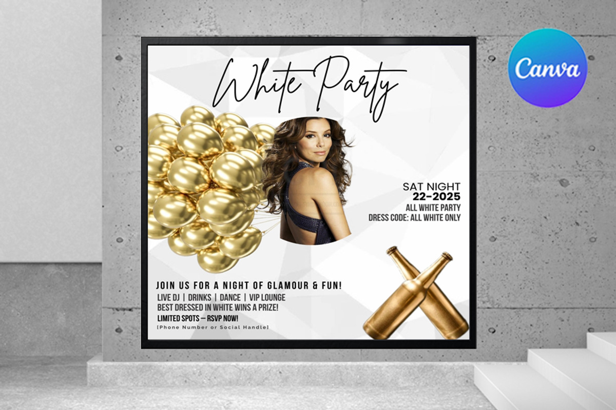 Elegant White Party Vertical Poster, a Graphic by graphicforest (Photo 1 of 3)