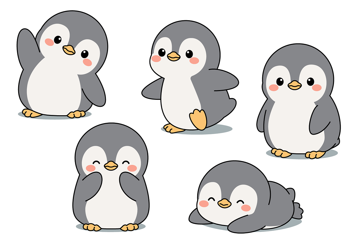 Baby Penguin Cartoon Set, an Animal Illustration by Artpon Illustration (Photo 3 of 3)