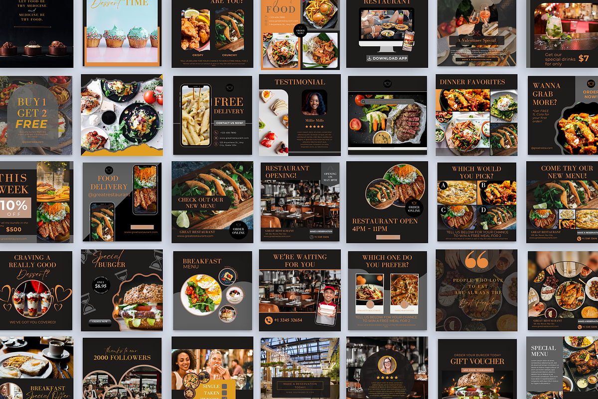 PROFESSIONAL RESTAURANT INSTAGRAM, a Social Media Template by Daring Digies (Photo 4 of 10)