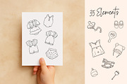 Baby line doodle set, an Object Graphic by ElenaPlatovaArt (Thumbnail 2 of 10)