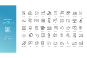 Mass Media and Digital Content icons, an Outline Icon by Tettygreen