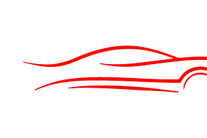 sleek red car silhouette vector, a Branding & Logo Template by RAHMAT