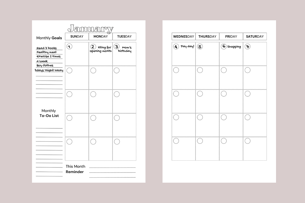 Planner / Journal Templates, a Templates & Theme by EffahArt (Photo 4 of 7)