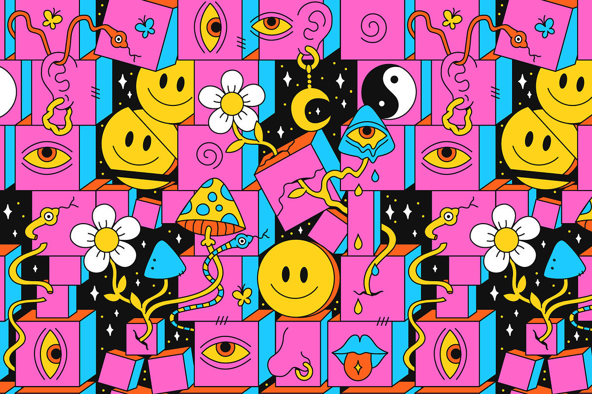 6 ultra-detailed trippy patterns, a Pattern Graphic by Slavko Kahovsky (Photo 4 of 7)