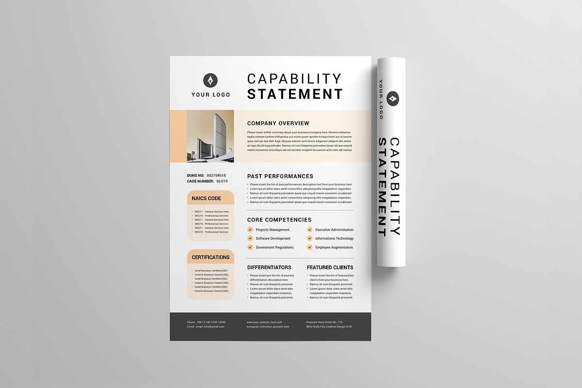 Capability Statement, a Flyer Template by Leaflove