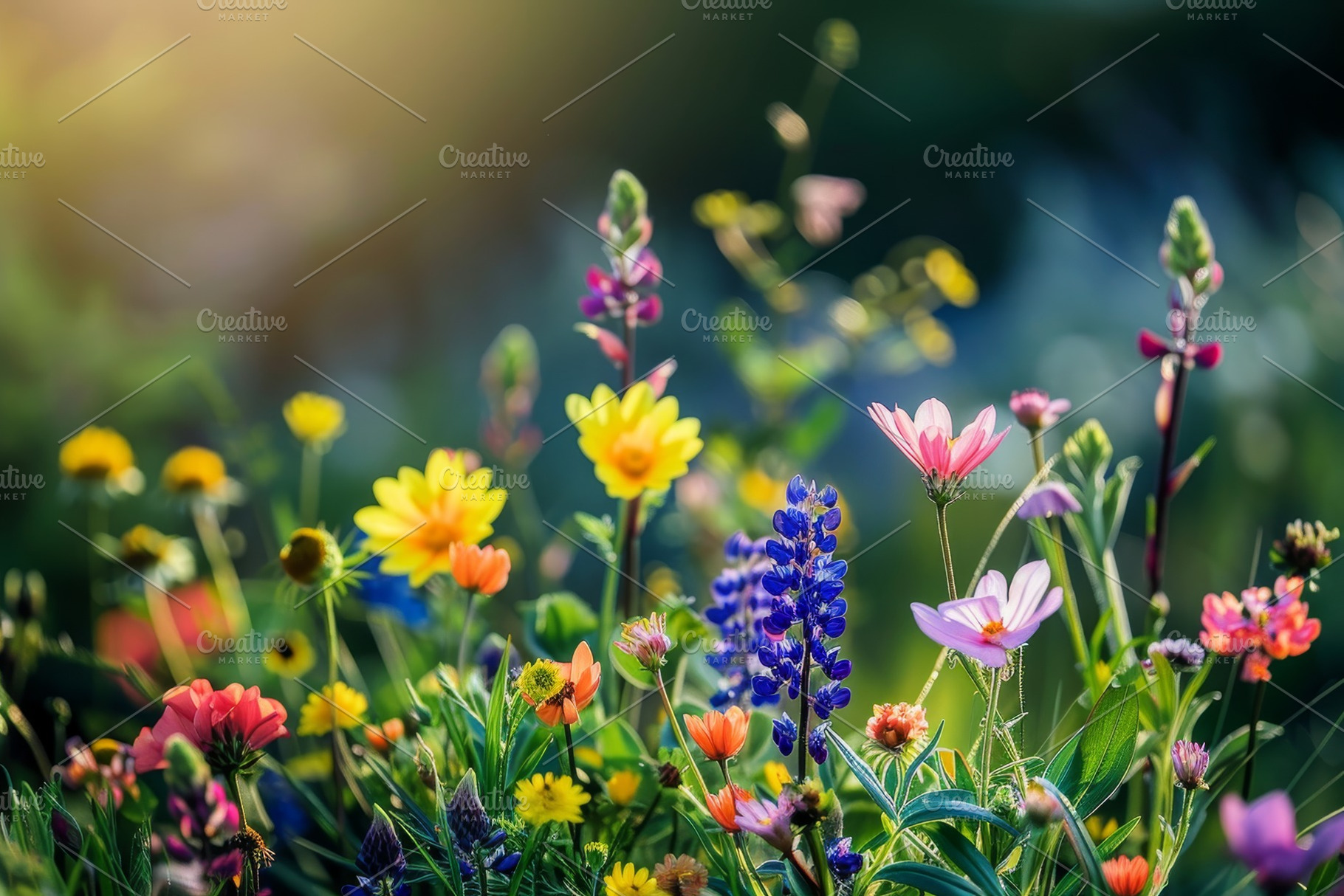 A cluster of various colorful wildfl, a Photo by Iftikhar Alam