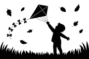 Kids Flying Kite Laser Cut Bundle, an Object Illustration by balal (Thumbnail 2 of 11)