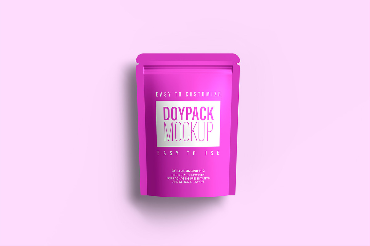 Doypack Mockup - 8 views, a Packaging Mockup by Illusiongraphic (Photo 7 of 19)