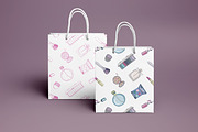 Set, seamless pattern with cosmetics, a Decorative Illustration by Good Studio (Thumbnail 7 of 7)