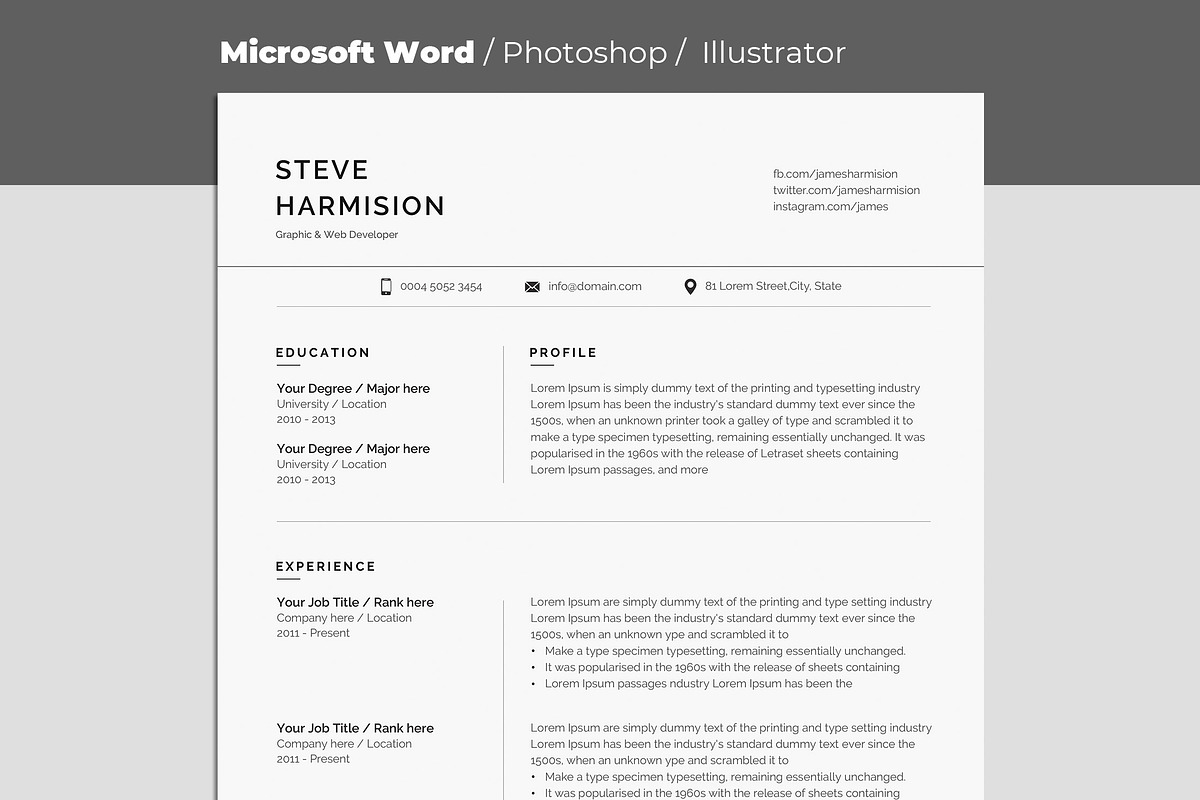 Cv template, a Resume Template by paulresume (Photo 1 of 3)