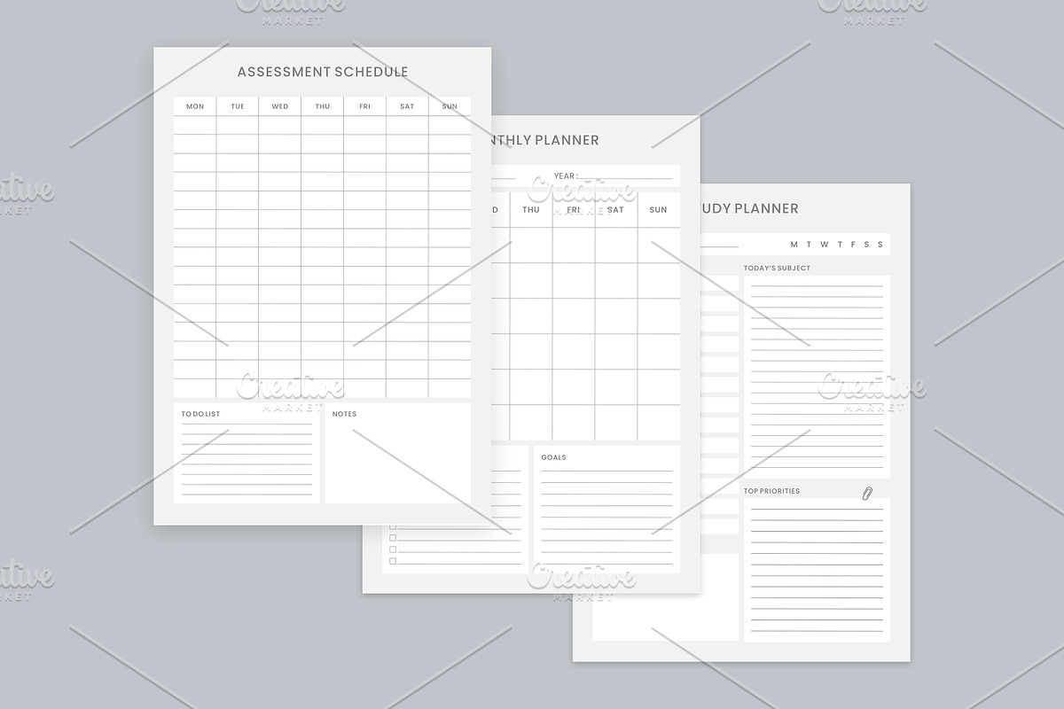 Study Planning Pages Set V-06, a Stationery Template by shahsoft (Photo 2 of 3)
