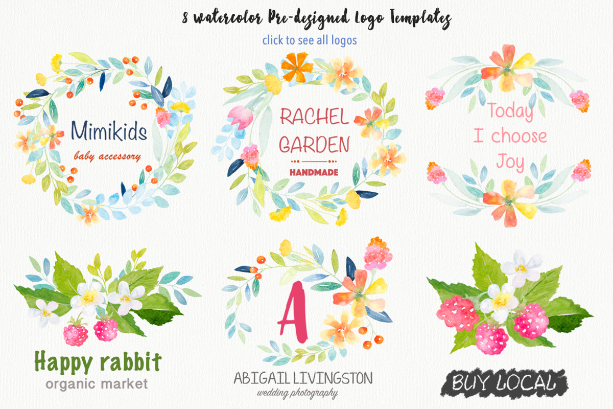Watercolor Botanical DIY pack, an Illustration by Mockup Up! (Photo 1 of 4)