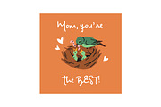 Mother's Day cards with animals set, an Animal Illustration by PaperTrident (Thumbnail 10 of 11)