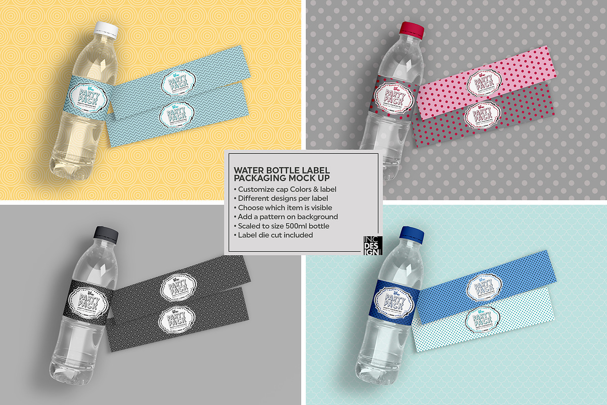 Bottle Label Packaging Mockup, a Cups & Container Mockup by INCDesign (Photo 2 of 6)