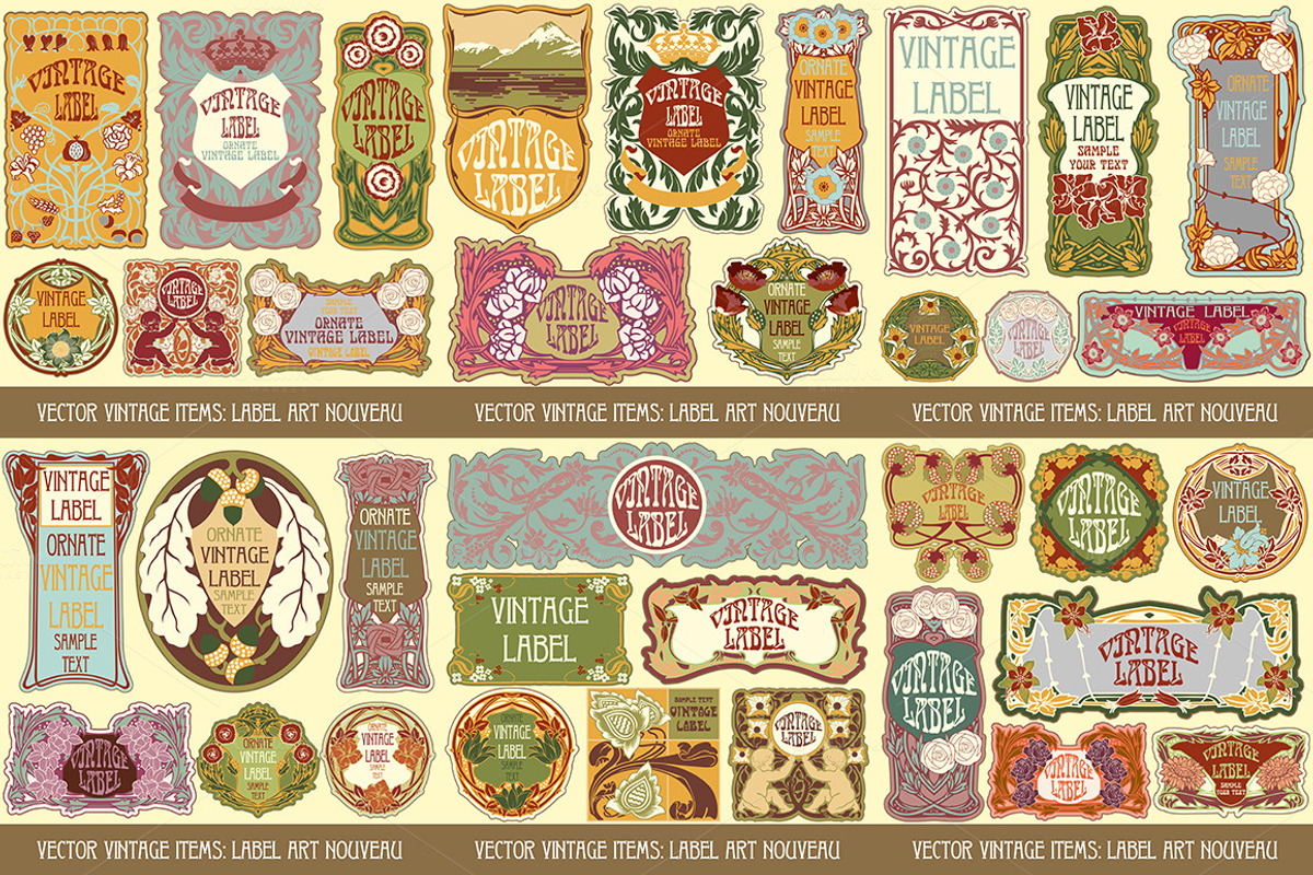 Label Art Nouveau - mega set, a Decorative Illustration by Stanislav Kharchevskyi (Photo 5 of 12)