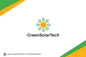 Green Solar Tech Logo Template