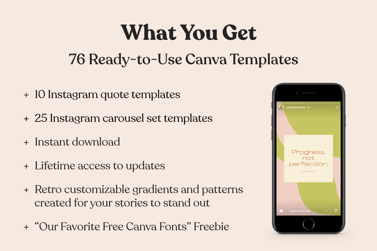 76 Retro Instagram Story Templates, a Social Media Template by Lucky Bee Creative Studio (Photo 2 of 9)