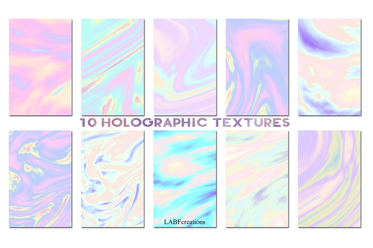 50% OFF 10 Holographic Textures, a Texture Graphic by LABFcreations (Photo 2 of 3)