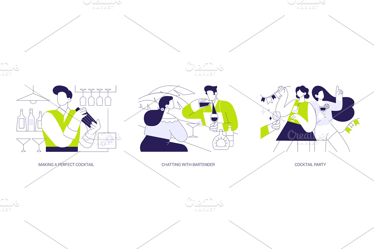Cocktail bar isolated cartoon vector, a Person Illustration by Visual Generation
