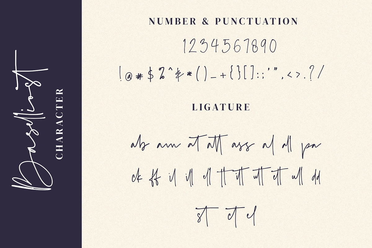 Baselliost handwritten Script font preview 8