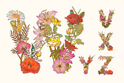 Floral alphabet+digits+punctuation, an Object Graphic by Crazy nook (Thumbnail 3 of 5)