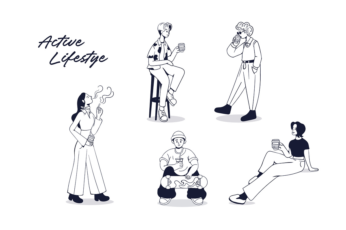 Café People – Hand-Drawn Coffee Shop, a Person Illustration by Invisual Studio (Photo 11 of 14)
