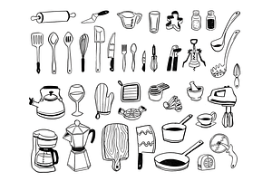 Hand Drawn Kitchen Illustrations