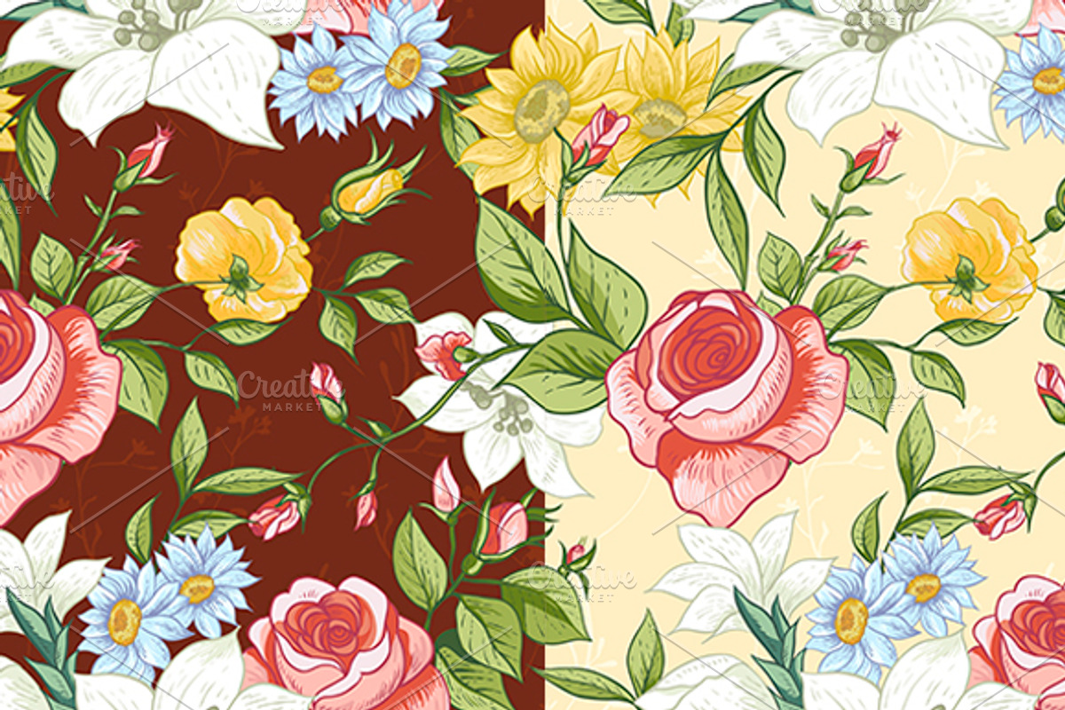 Seamless Pattern with Wildflowers preview 4