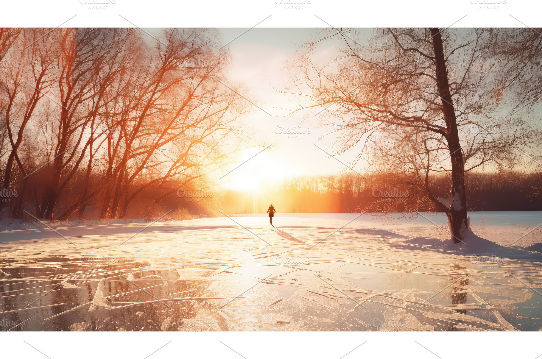 lake winter sunny ai generated, a Background Photo by pikepicture