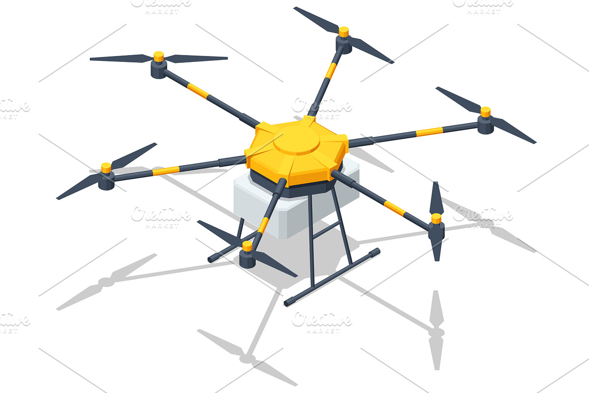 Isometric heavy lift multicopter, a Transportation Illustration by Golden Sikorka