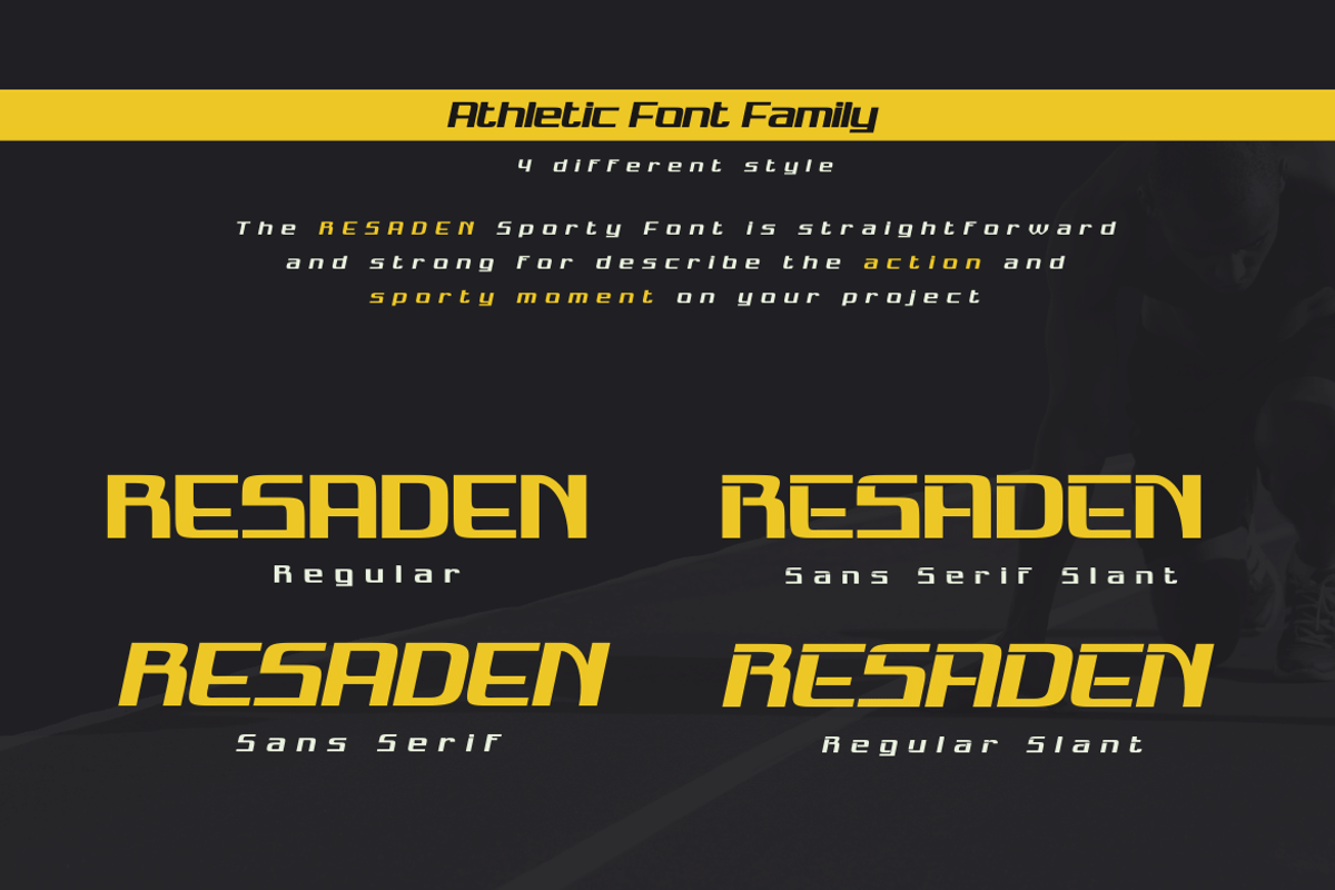 RESADEN | Athletic Font, a Font by twinstd (Photo 4 of 15)