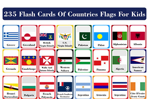 Printable World Flags Flashcards, a Card Template by DigitalsDesigns