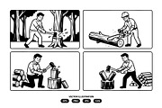 Activity of man cutting down a tree, a Person Illustration by Vectorlina (Thumbnail 3 of 3)