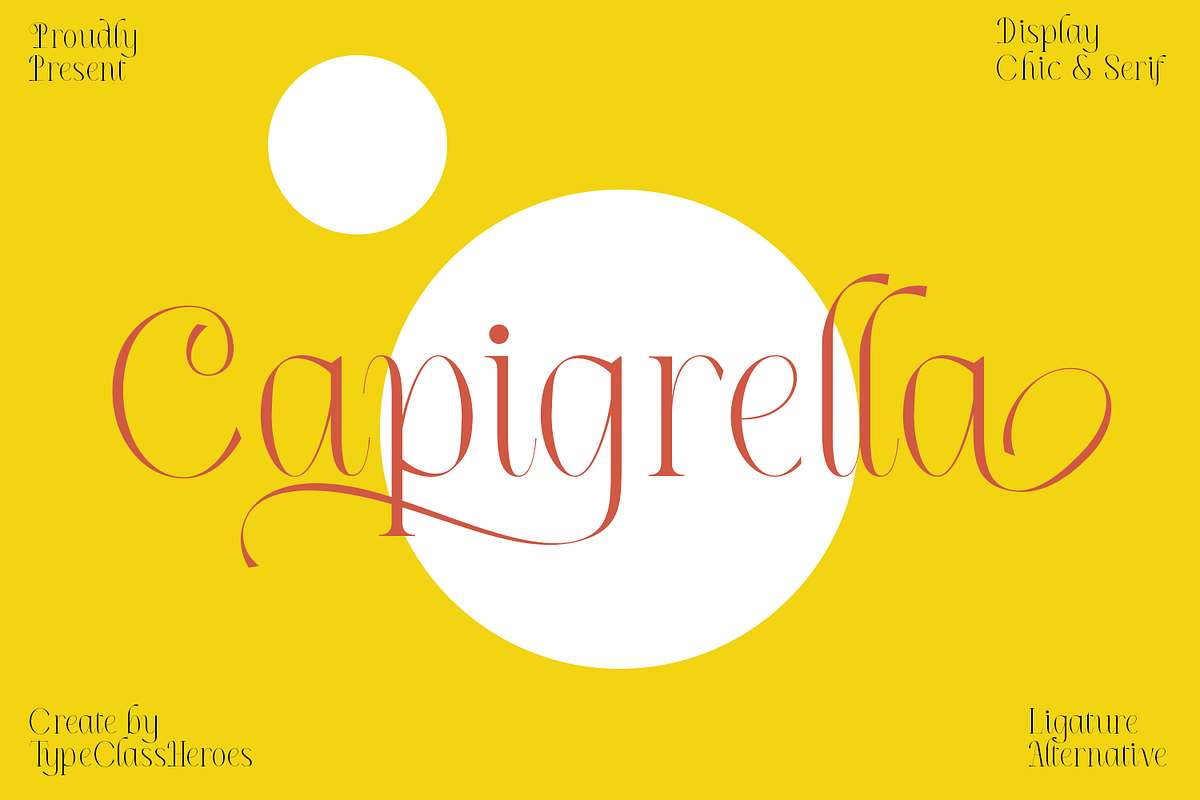 Capigrella Font, a Serif Font by TypeClassHeroes (Photo 1 of 15)