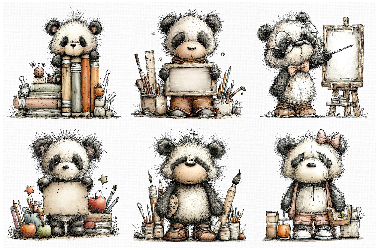 Back to School Panda Clipart, an Animal Illustration by Libby Wishes (Photo 3 of 5)