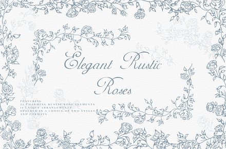 Elegant Rustic Roses, a Decorative Illustration by AW Studios