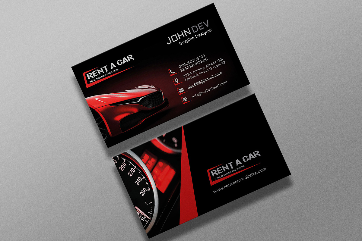 Rent a Car Business Card, a Business Card Template by designerzDukan (Photo 2 of 2)