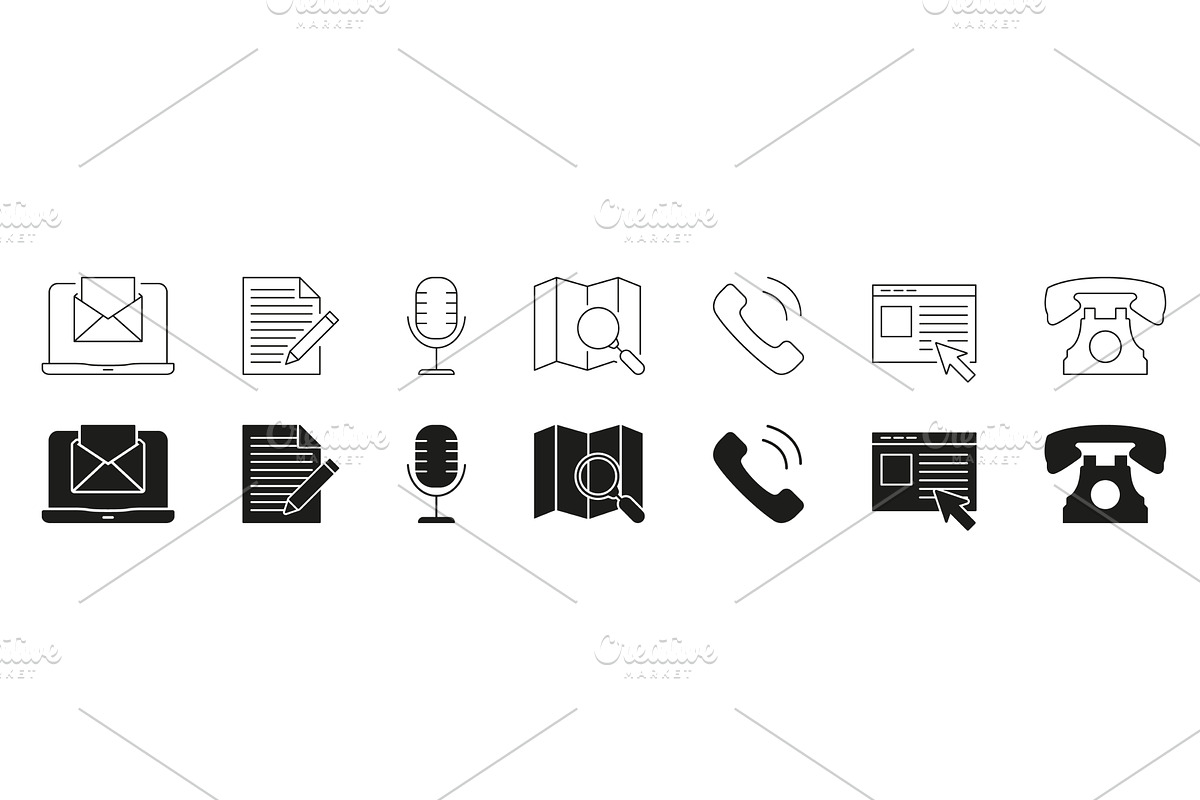 Communication And Media Tools Icons, a Technology Illustration by Gentle Studio