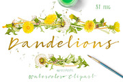 Dandelions-clipart set watercolor, an Illustration by watercolorwild.graphics (Thumbnail 1 of 11)