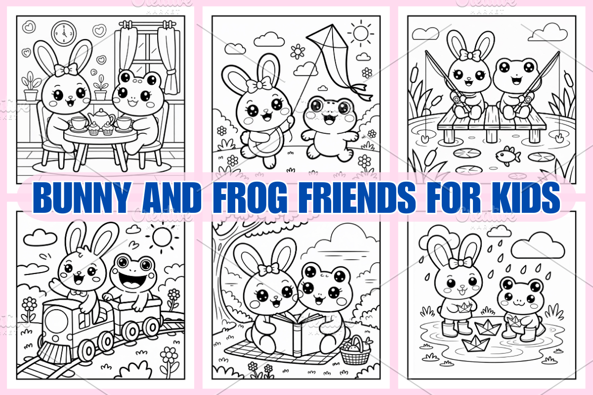 Bunny And Frog Friends For Kids, an Animal Illustration by Coco Bloom (Photo 1 of 3)