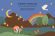 Groovy abstract landscape creator, a Decorative Illustration by LyubovZaytseva (Thumbnail 1 of 18)