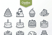 Bundles Sweet Bakery Outline Icons, an Outline Icon by adenpinkstore (Thumbnail 1 of 2)