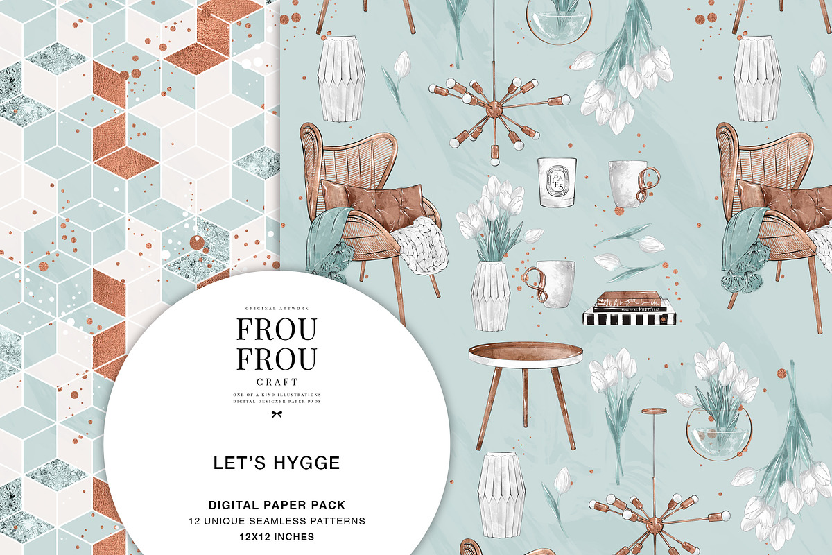 Hygge Interior Home Paper Pack, a Pattern Graphic by Frou Fou Craft (Photo 7 of 7)