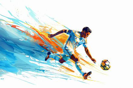 Abstract soccer football player kick, a Background Photo by Pixeness