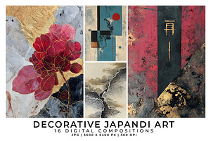 Decorative Japandi Art, a Decorative Illustration by Digital Art Creations