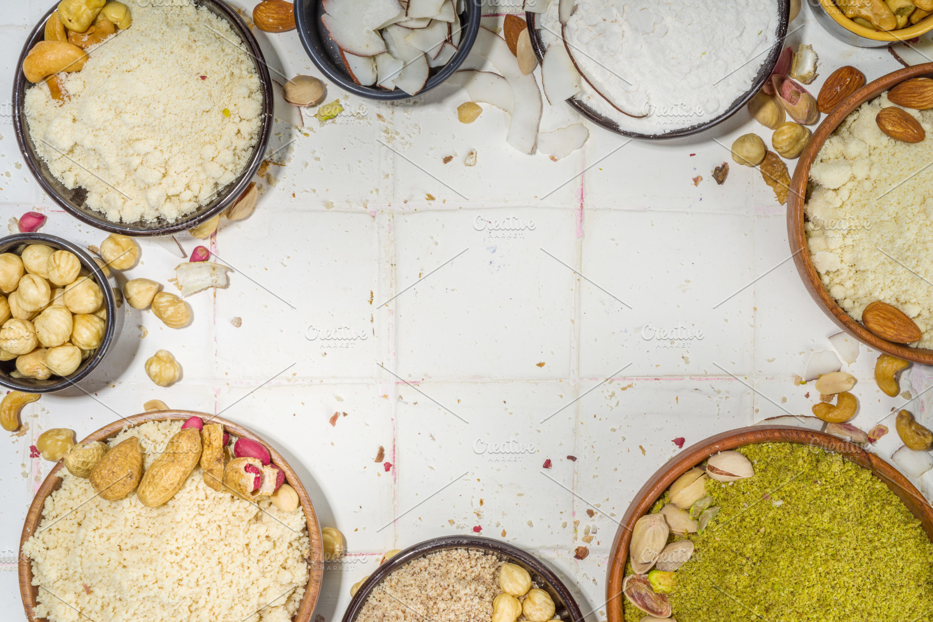 Alternative nut flour set, a Food & Drink Photo by Rimma