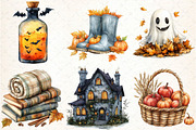 Watercolor Halloween & Fall Clipart, an Illustration by DreamCafeArt (Thumbnail 2 of 7)