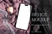 Halloween Device Mockup Phone fall, an iPhone Mockup by PawMockups (Thumbnail 1 of 10)