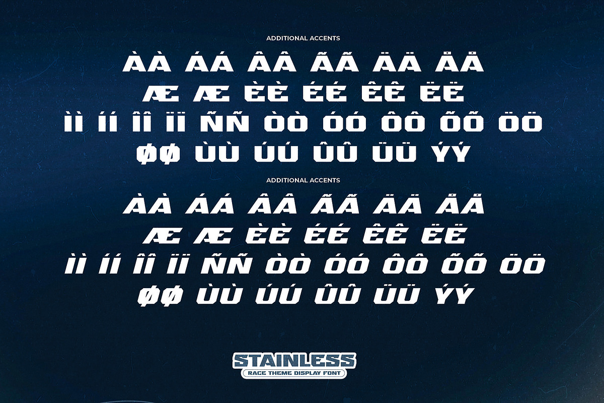 STAINLESS - Race Theme Display Font, a Font by Gassstype (Photo 8 of 9)